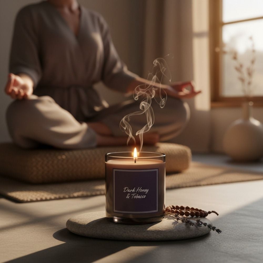 Zona holística con velas y elementos zen en spa